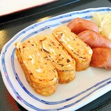 鮭フレークと塩昆布の玉子焼き